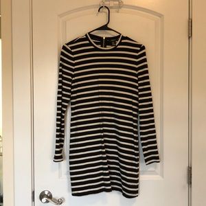 Black and white striped dress